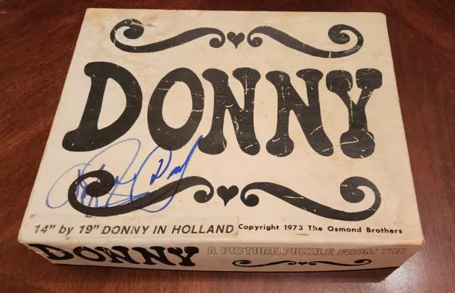 Donny Osmond Signed Vintage Rare Picture Puzzle Marie Osmond Signed As Well