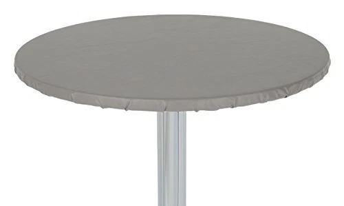 Yourtablecloth Heavy Duty Vinyl Round Fitted Tablecloth Table Cover with Flan...