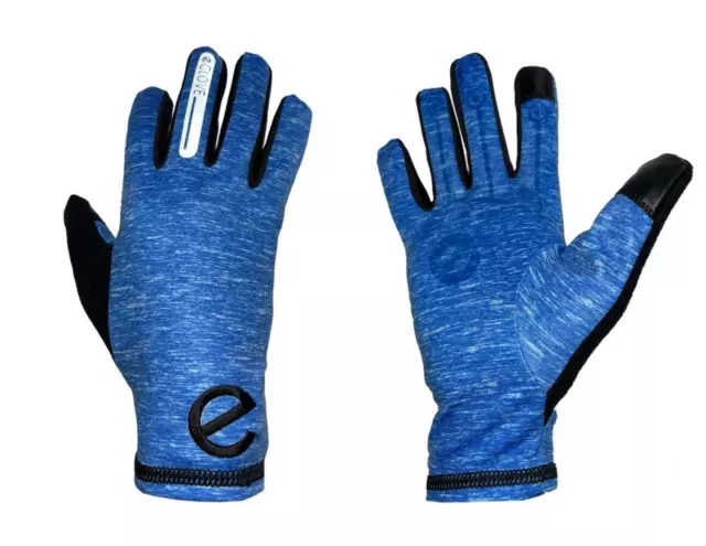 eGLOVE Run - Blue Touchscreen Running Gloves - Reflective detail - SECONDS