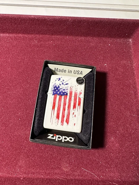 Zippo Lighter Windproof Flag All Metal Construction Dimensions: 0.5" x 2.25"
