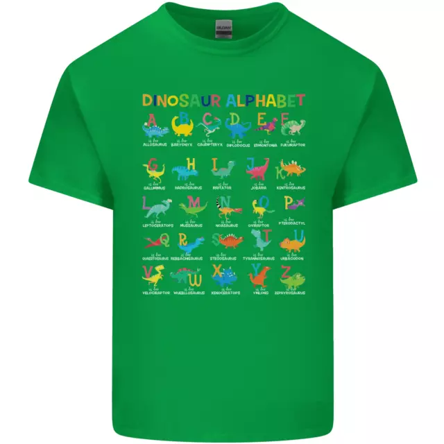 T-shirt top da uomo Dinosaur Alphabet T-Rex divertente in cotone 11