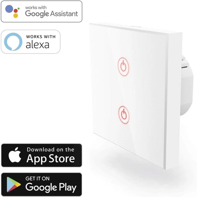 HAMA WI FI TOUCH Wand Lichtschalter Home Alexa Google Timer App Hama wi fi touch wand lichtschalter home alexa google timer app