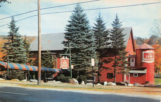 Williamstown MA Massachusetts The 1896 House Restaurant Red Barn Vtg Postcard A4