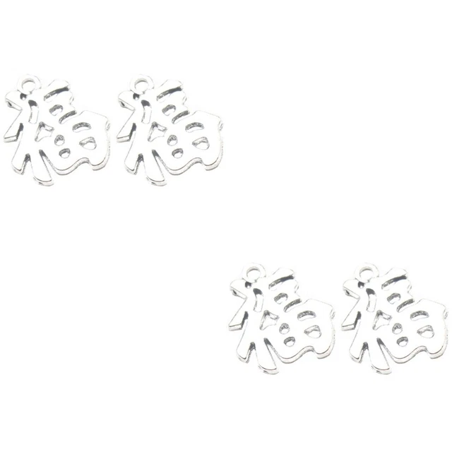 20 stücke legierung chinesisch charakter fu anhänger charms diy schmuck