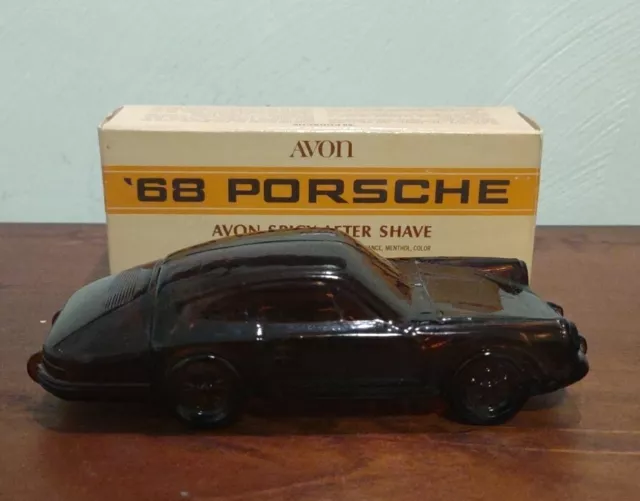 Vintage Avon ‘68 Porsche Spicy After Shave 2oz Decanter w/ Box Empty. STS