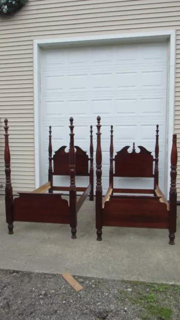 Pair Pa House Twin Poster Beds Cherry Pennsylvania House