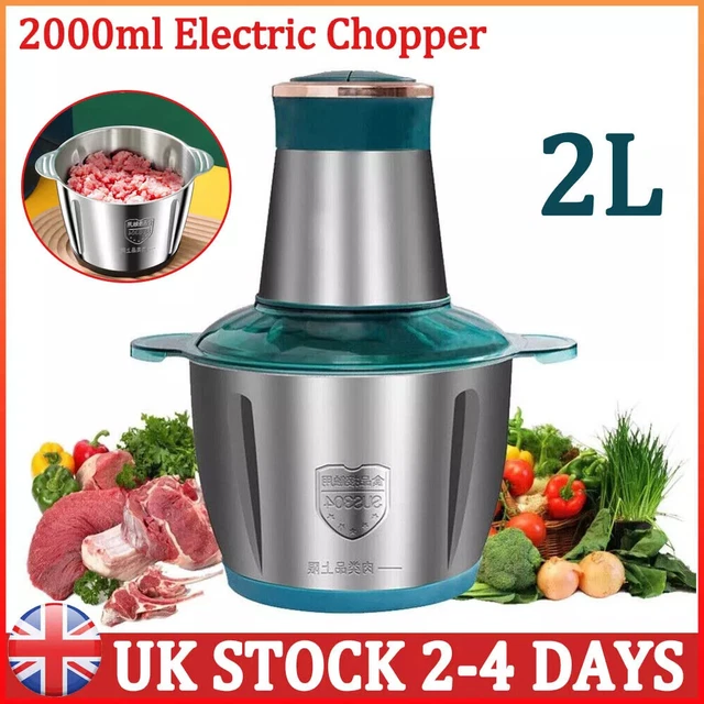 2L Electric Chopper Food Processor Multi Blender Meat Fruit Vegetable Mixer Tool