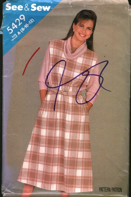 5429 UNCUT Vintage Butterick SEWING Pattern Misses Loose Fitting Pullover Dress