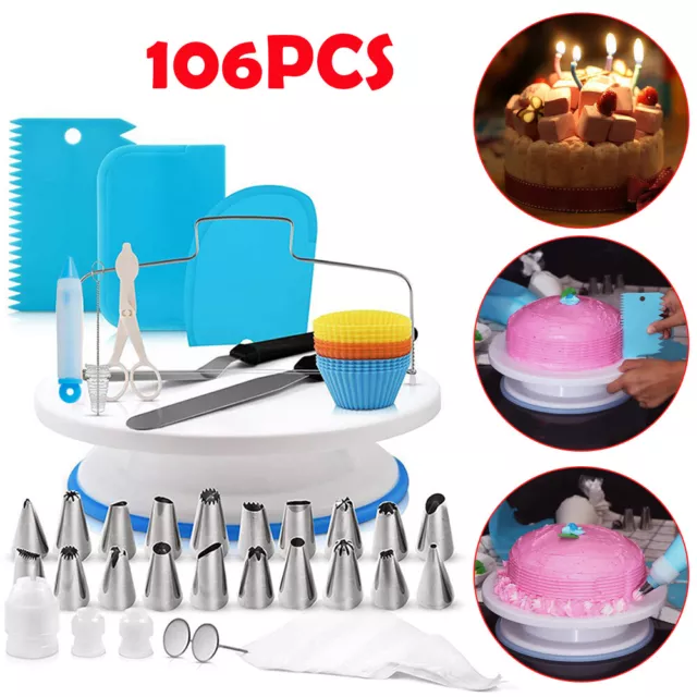 106 piezas/juego de plato de pastel giratorio soporte para pasteles pastel pastel fondo de pastel cortador