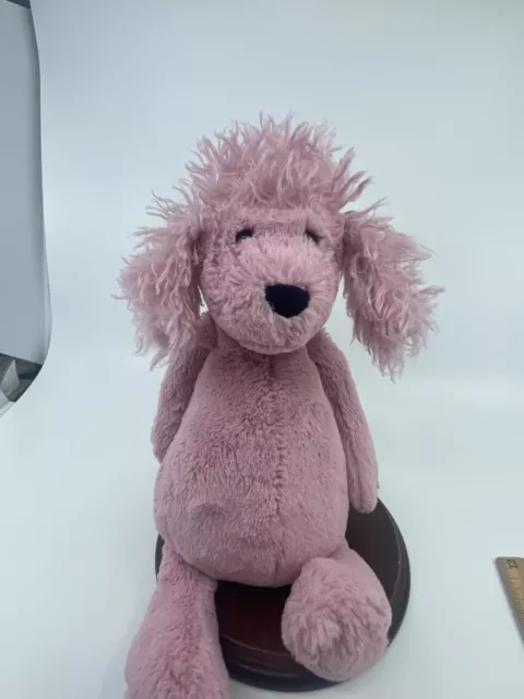 Jellycat London Bashful Poodle Dog Pink Plush 12" Stuffed Animal Toy