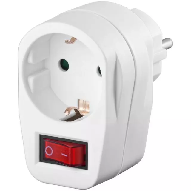 Contacto de Protección Adaptador Con Interruptor Enchufe Blanco 220V 16A