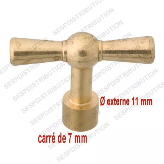 Clé de robinet exterieur carré de 7 mm pour tête robinet de jardin