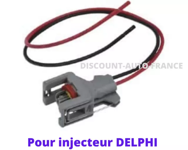 Connecteur injecteur diesel- compatible injecteurs Delphi - 2 broches