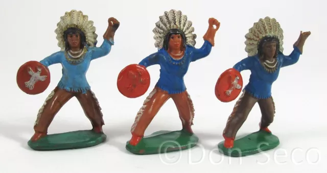 Konvolut 3 Figuren Gummi Indianer DDR Friedhold Fischer