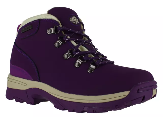 NorthWest Trek Womens Purple WaterProof Leather Lace Up Walking Hiking Boots