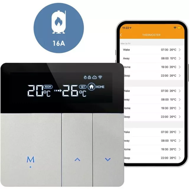 Smart Wi-Fi Thermostat sous-Sol Radiateur Chauffage Numérique Manette Ecran LCD