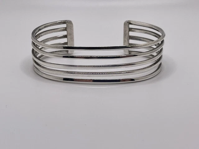 Sterling Silver Vintage Mexico 925 5 Band Cuff Bracelet Tu-124 Taxco