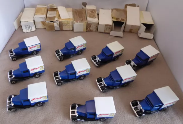 Fleet of 10 Matchbox Model A Ford Kellogg's Vans