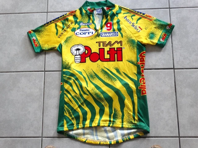 Maillot Cyclisme Vintage Team Polti Fausto Coppi 1999, SMS Santini, Taille XXL, état Excellent
