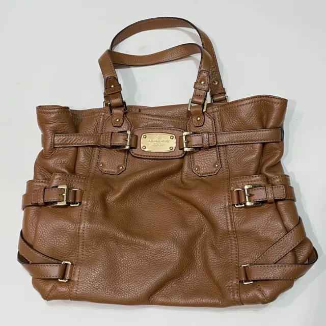 Michael Kors Brown Leather Gansevoort Satchel Shoulder Handbag Purse