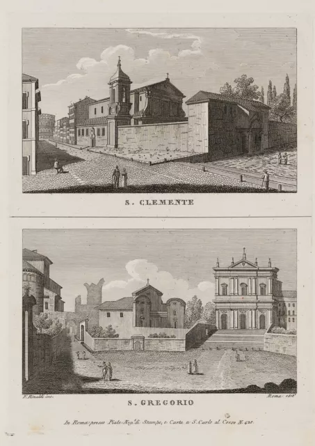 RINALDI (19.Jhd) nach Unbekannt (19.Jhd), S. CLEMENTE, S. GREGORIO,  1816, KSt.