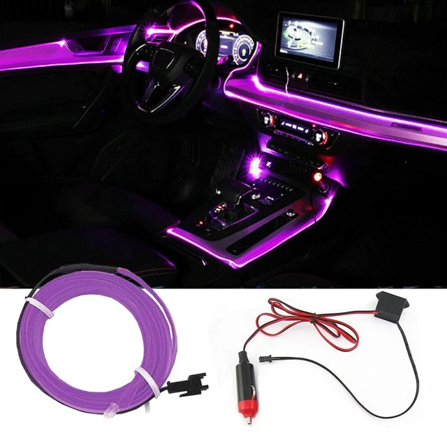 2m Purple LED Auto Car Interior Decor Atmosphere Wire Strip Light  Accessories
