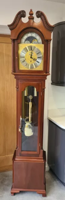 Triple Clocks STUNNING MUSICAL TRIPLE Chime Moonphase Longcase Grandfather Clock £ ...