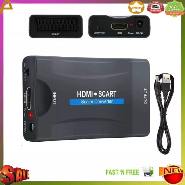 HDMI to Adapter SCART 1080P HD Video Audio Converter USB Cable TV DVD