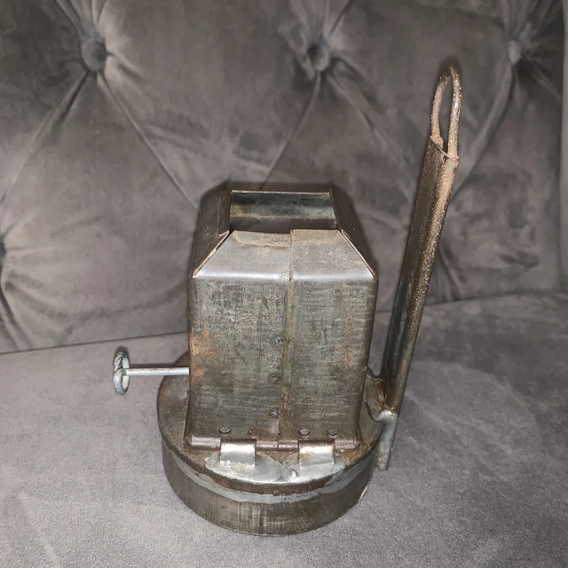 Vintage Mining/Railway? Antique Paraffin Oil Lamp Wall Mounted Sconce Steel/Tin 3