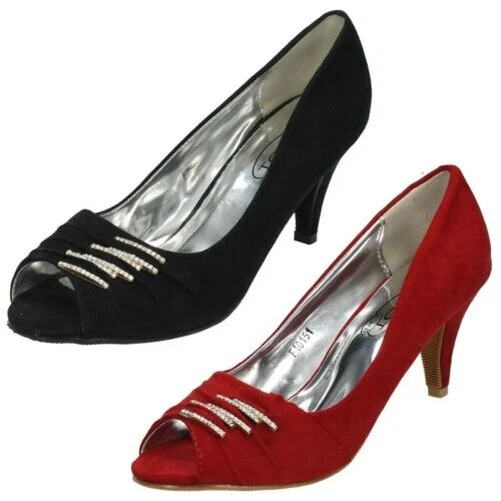 Femmes Spot On F1R0151 Escarpin Bout Ouvert