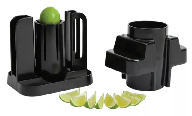 Lemon Lime Wedger Fruit Cutter Segmenter Slicer Bar Pub Black Plastic Cocktail