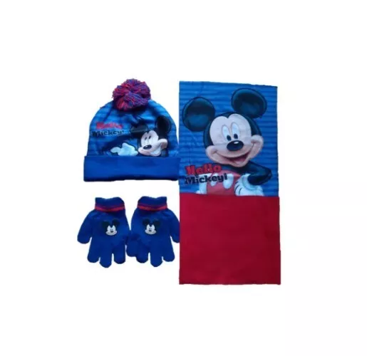 Ensemble hiver pour garçon  bonnet , snood et gants Mickey  3-6 ans neuf