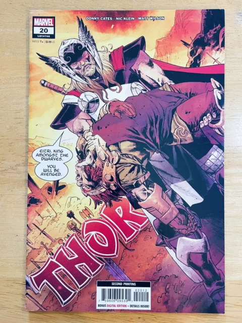 Thor #20 (2022) Nic Klein 2Nd Printing Variant Key! 1St God Of Hammers