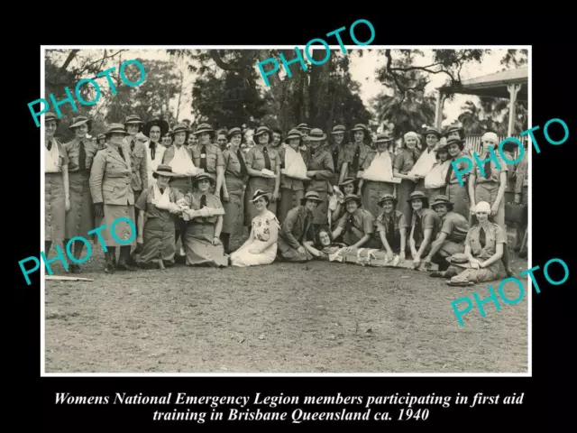 Old Large Historic Photo Of The Womens National Emergency Legion 1940 Brisbane 2