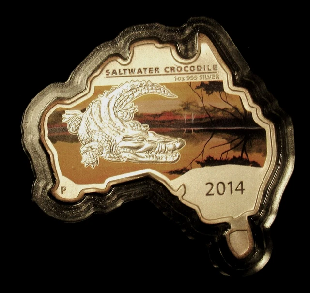 2014 AUSTRALIAN SALTWATER Crocodile 1 Ounce 99.99 Pure