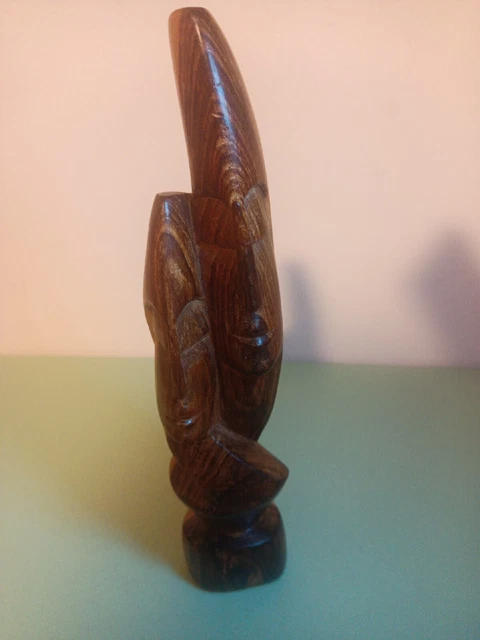Wooden Hand Carved Abstract Figurine Of A Couple (One Piece)