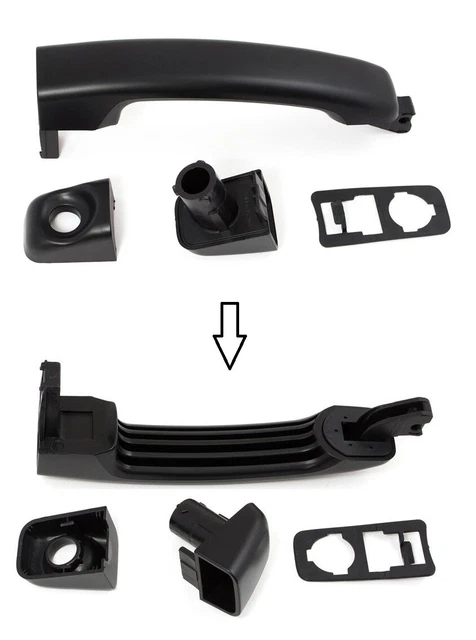 4 Poignées Extérieures Porte Coulissante Pour Renault Master 3/Opel Movano B/Nissan NV400 - Noir - Compatible 2010+