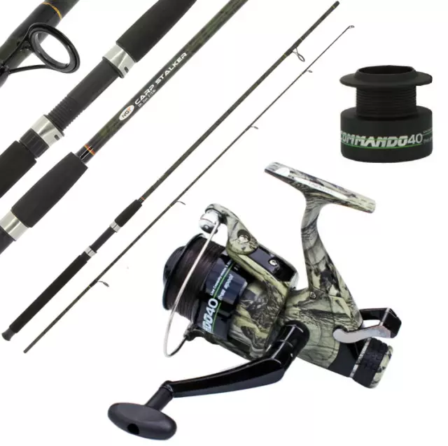 NGT 8FT CARP Stalker Fishing Rod + Cammando 40 Carp Runner Reel Camo Combo  £34.95 - PicClick UK