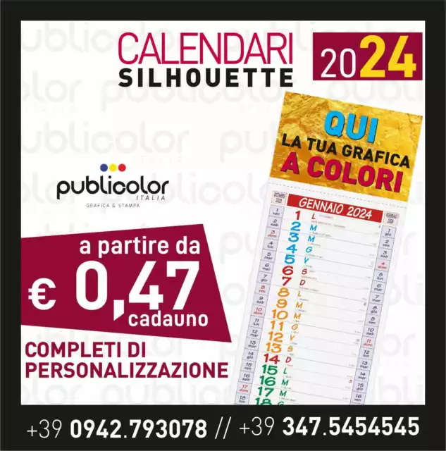 Calendari Olandesi Silhouette 2024 Personalizzati Stampati A Colori