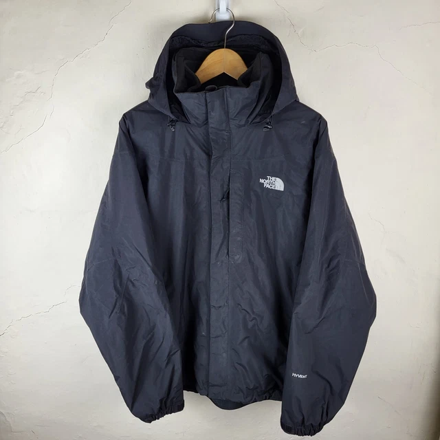 The North Face Men's Large HyVent 3-in-1 Waterproof Jacket Black Outdoors Hiking