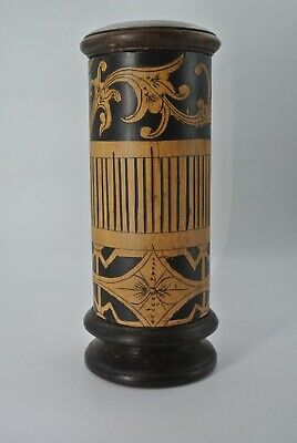 Vintage Carved Indonesian Bamboo Lime Container