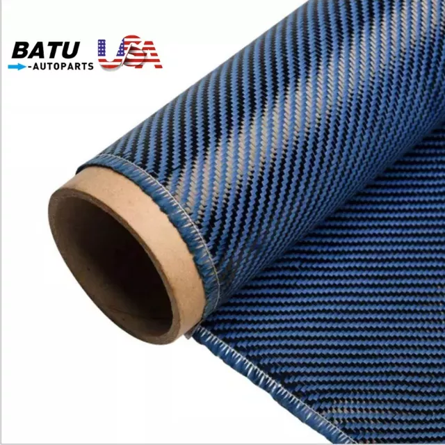 New Blue 12" x 60"/30cm x 150cm Twill Weave Carbon Fiber Fabric Cloth Universal
