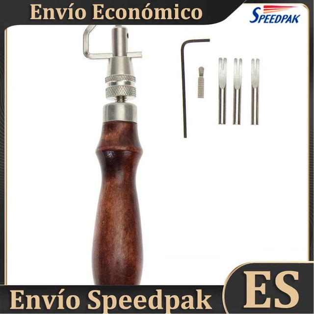 5 in1 DIY Leathercraft Adjustable Pro Stitching Groover Crease Leather Tool es