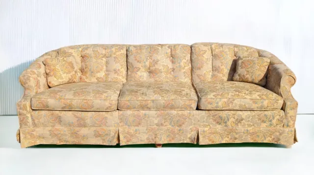 1970s Conover For Lazarus BOHO Tufted Floral Long Sofa And Loveseat