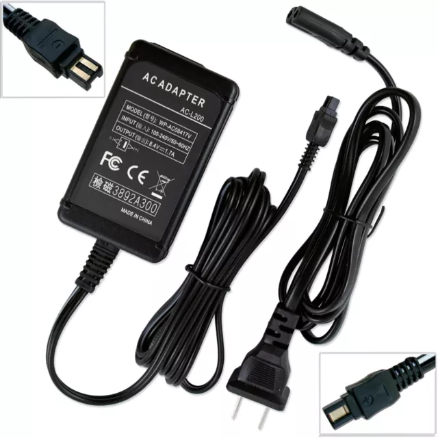 AC Battery Power Charger Adapter For Sony DCR-DVD105 e DCR-DVD205 E Camcorder
