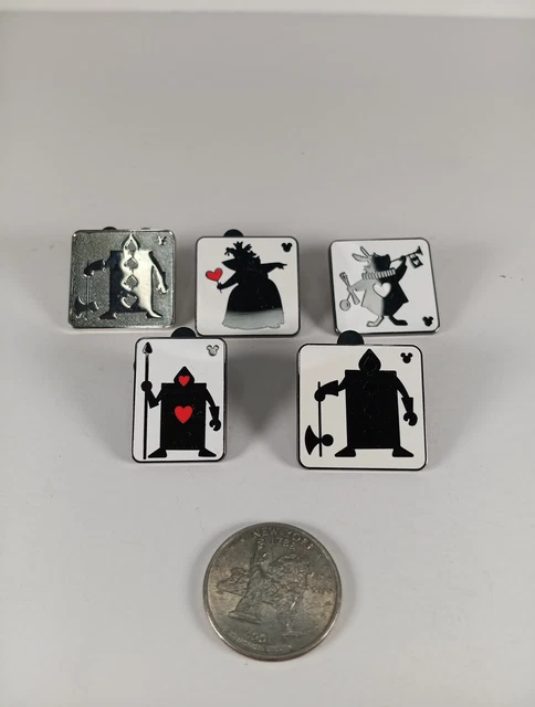 DISNEY HIDDEN MICKEY Alice In Wonderland Card Silhouette Trading Pins ...