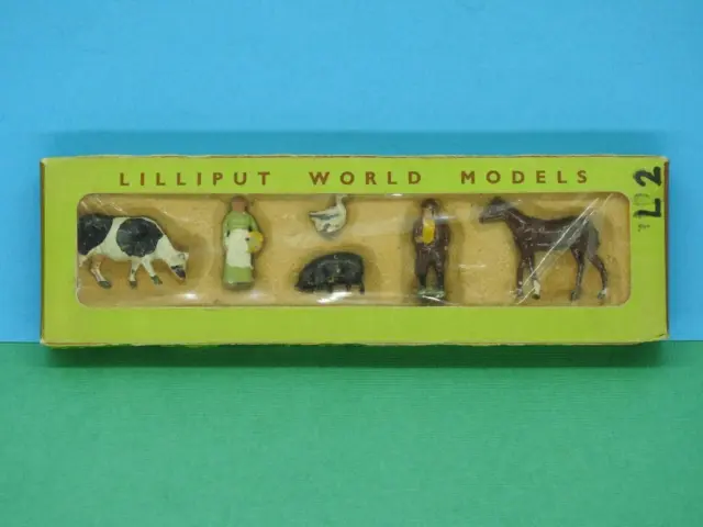 Britains Lilliput Mundo Ho / Oo Calibre en Caja Cable Granja Set No.L2 1954