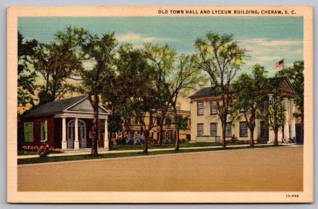 Old Town Hall Lyceum Building Cheraw South Carolina Street View VNG UNP Postcard