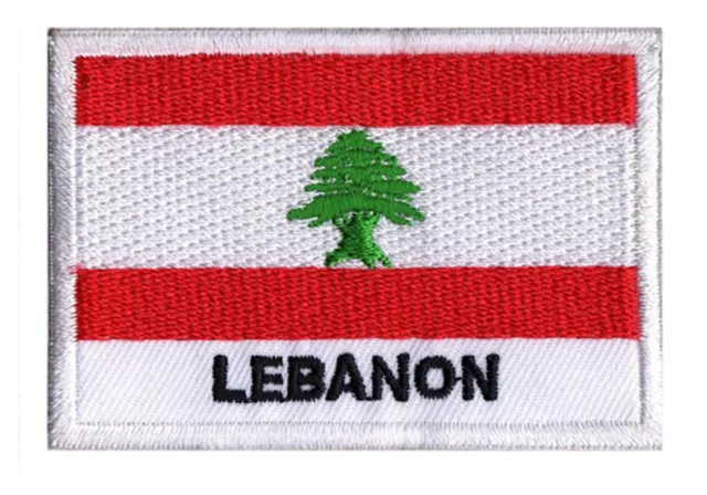 Ecusson patch patche pays monde drapeau LIBAN 70 x 45 mm à coudre brodé