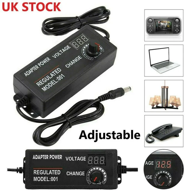 3V/24V ADJUSTABLE AC/DC Electrical Power Supply Adapter Charger